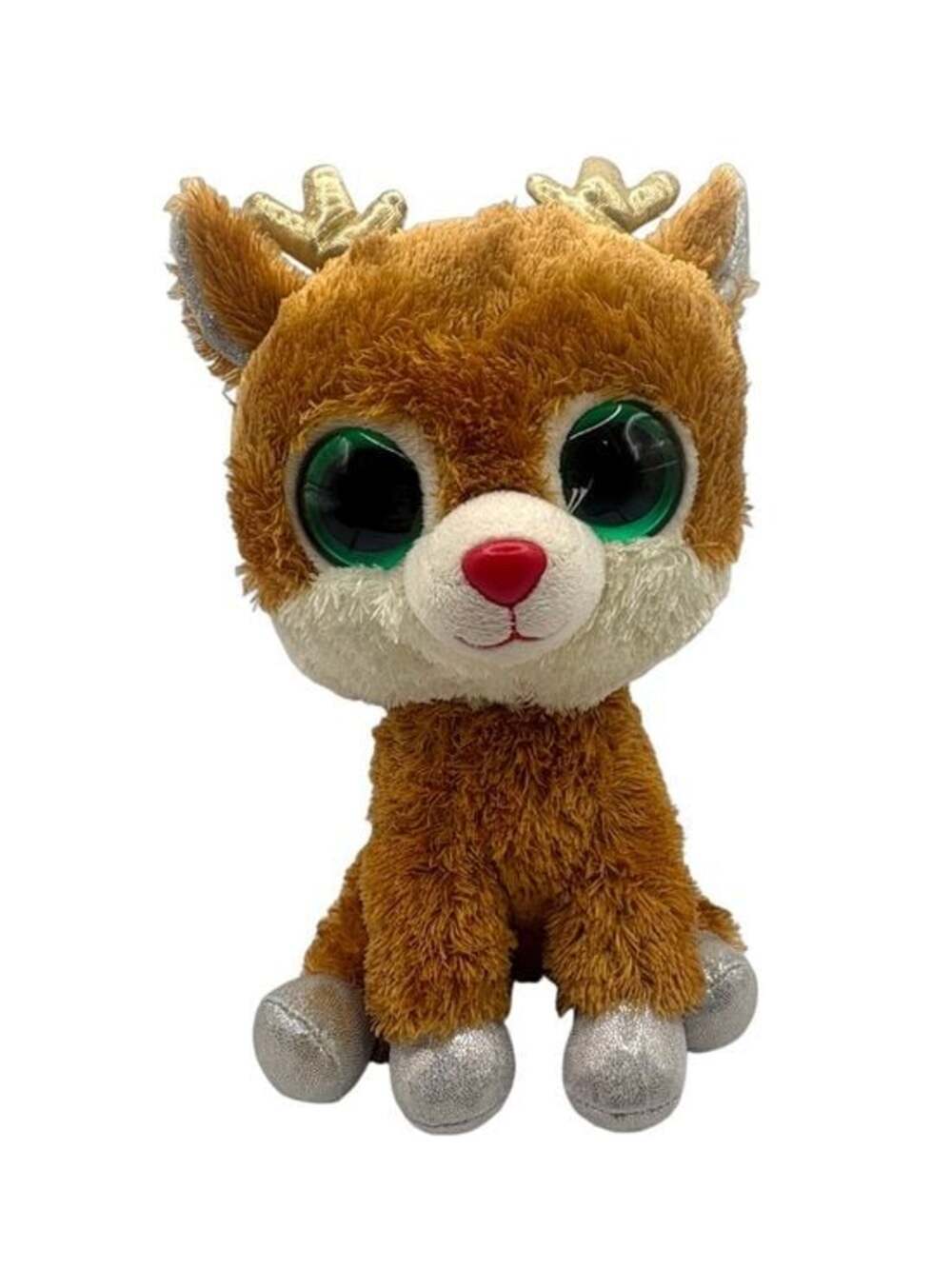 Ty Beanie Boos Alpine Reindeer Plush 6” Christmas Green Eyes EUC - Picture 2 of 7